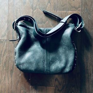 Black leather Coach purse